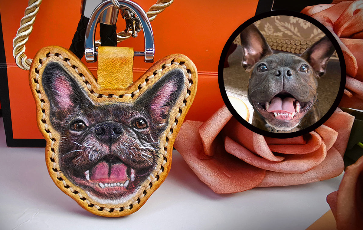 Custom Pet Keychain - Personalized 3D Leather Carving